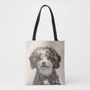 Spanish Water Dog Painting - Cute Original Dog Art Tote Bag