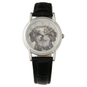 Spanish Water Dog Painting - Cute Original Dog Art Watch