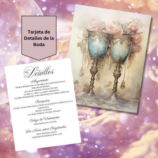 Spanish Wedding Details Tarjeta de Detalles Boda Enclosure Card (Creator Uploaded)
