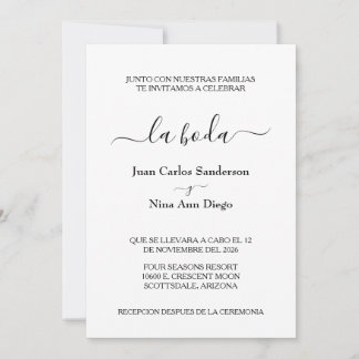 Spanish Wedding Formal Nuestra Boda Invitations