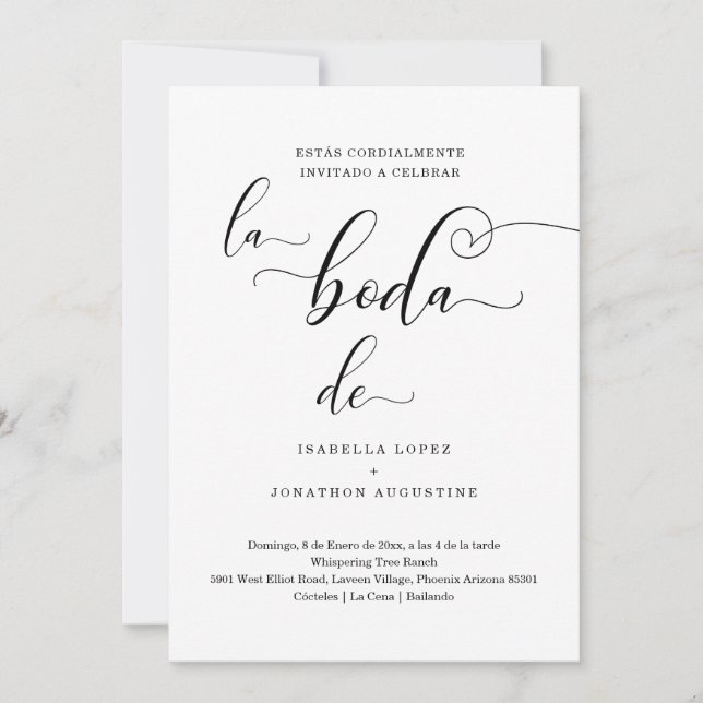 Spanish Wedding Invitation (Front)