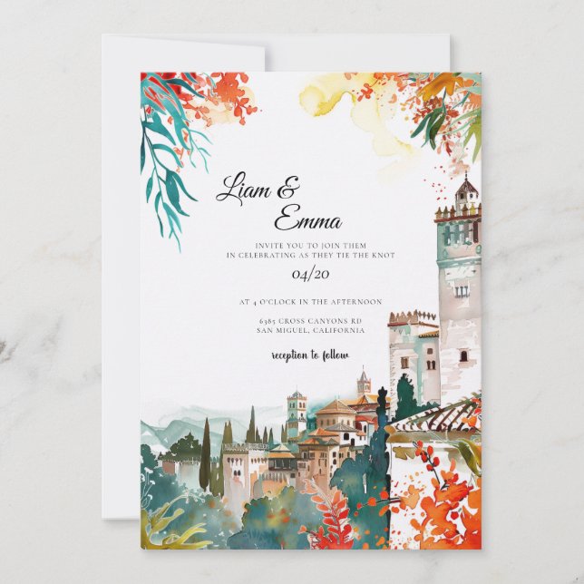 Spanish Wedding Invitation (Front)