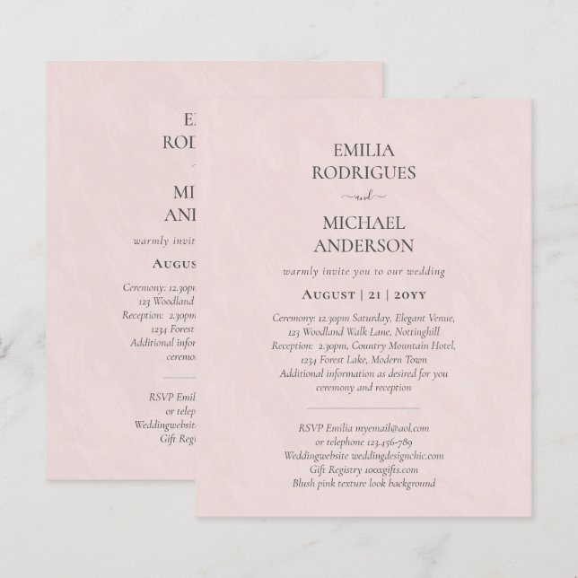 Spanish Wedding Invitation BILINGUAL Nuestra Boda (Front/Back)