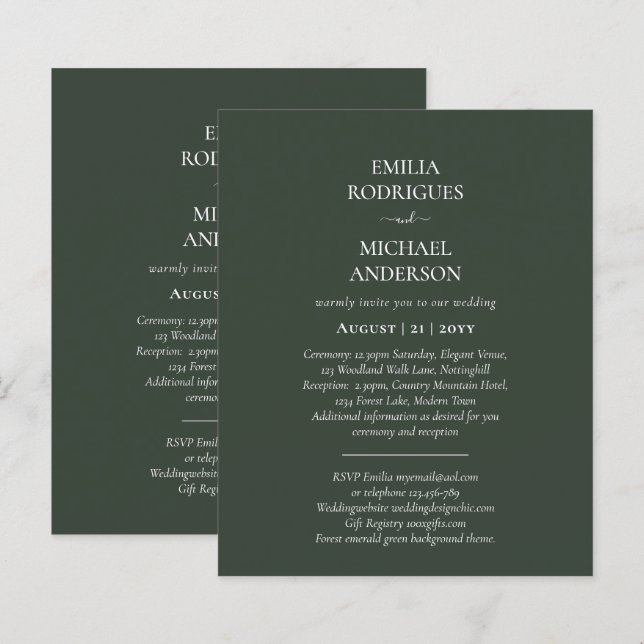 Spanish Wedding Invitation BILINGUAL Nuestra Boda (Front/Back)