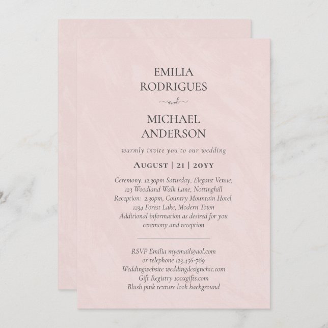 Spanish Wedding Invitation BILINGUAL Nuestra Boda (Front/Back)
