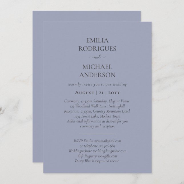 Spanish Wedding Invitation BILINGUAL Nuestra Boda (Front/Back)