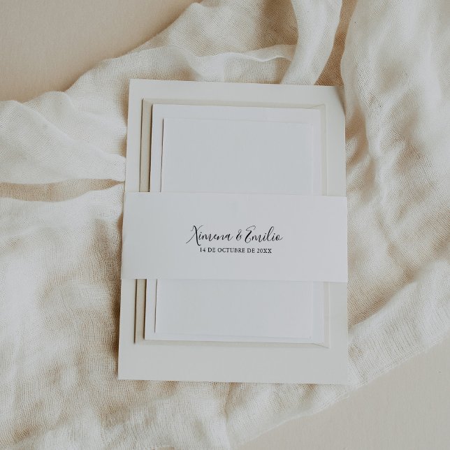 Spanish Wedding Invitation Tapes Invitation Belly Band (Creator Uploaded)