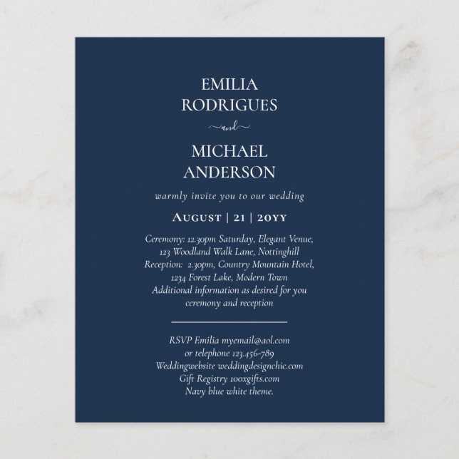 Spanish Wedding Invites BILINGUAL Budget Boda Flyer (Front)