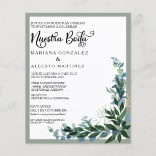 Spanish Wedding Nuestra Boda RSVP Eucalyptus
