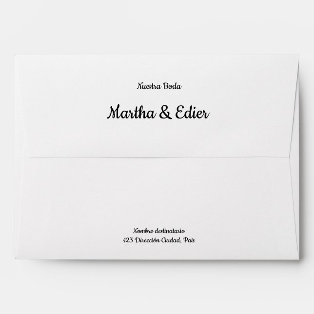 Spanish Wedding Printed Envelope Red Roses (Back (Top Flap))