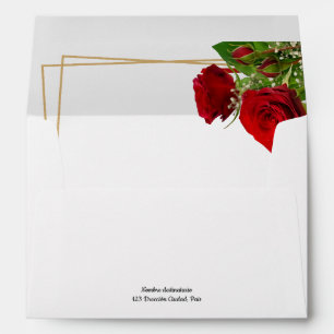 Spanish Wedding Printed Envelope Red Roses