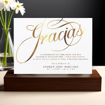 Spanish  White & Gold Calligraphy Funeral