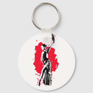 spanish woman key ring