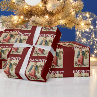 SPANKING CHRISTMAS WIFE WRAPPING PAPER