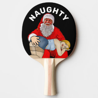 SPANKING SANTA ART CHRISTMAS PING PONG PADDLE