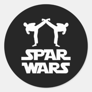Spar Wars Mma Karate Taekwondo Boxing Martial Arts Classic Round Sticker