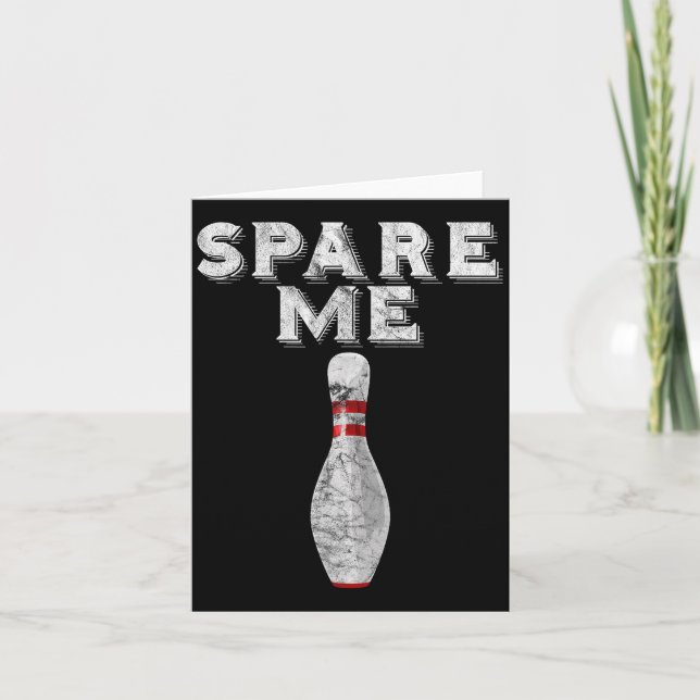 Spare Me Funny Bowling Team Vintage  Card (Front)