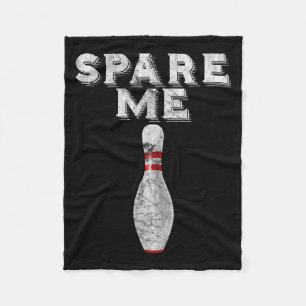 Spare Me Funny Bowling Team Vintage Fleece Blanket