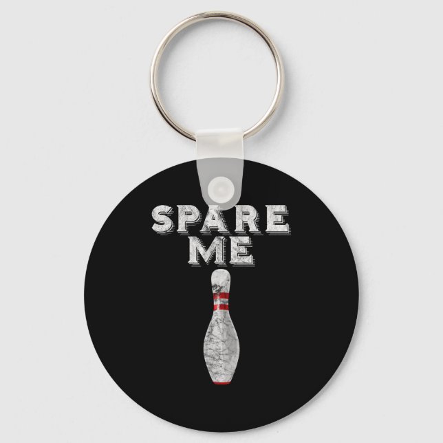 Spare Me Funny Bowling Team Vintage  Key Ring (Front)