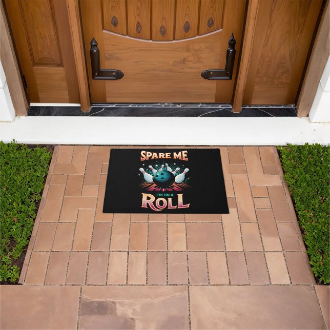Spare Me Im on a Roll - Bowling Doormat (Outdoor)