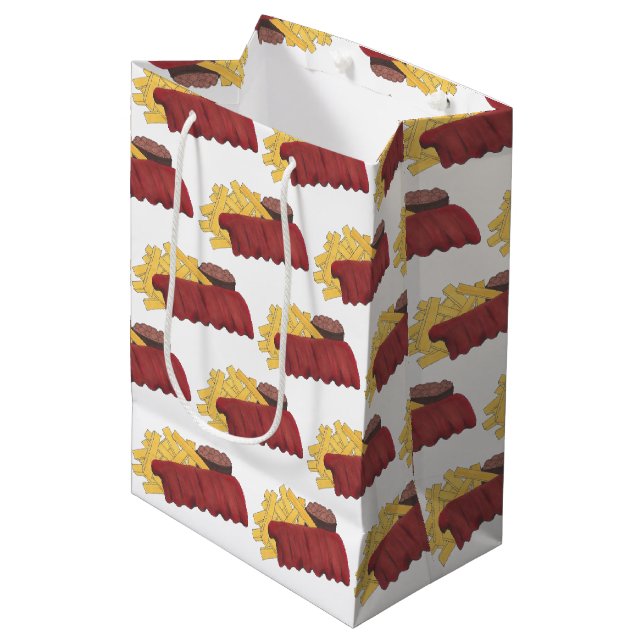 Spare Ribs BBQ Barbecue Barbeque Rib Cookoff Medium Gift Bag (Front Angled)
