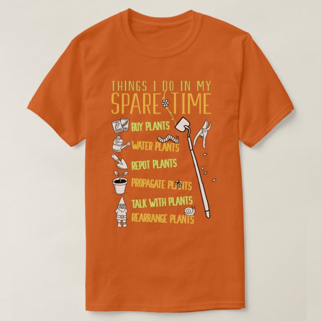 Spare Time Gardening Succulent Plant Lover Gardene T-Shirt (Design Front)