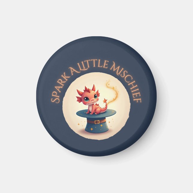 Spark a Little Mischief – Magical Dragon Magnet (Front)