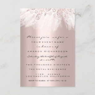 Spark Dress Rose Gold Bridal Shower Wedding Invitation