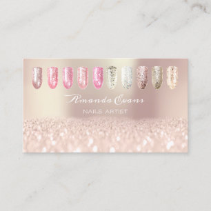 Spark Glitter Rose Gold Nails Artist Appointment1 Appointment Card