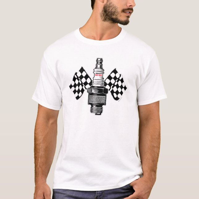 Spark Plug with Flags T-Shirt (Front)