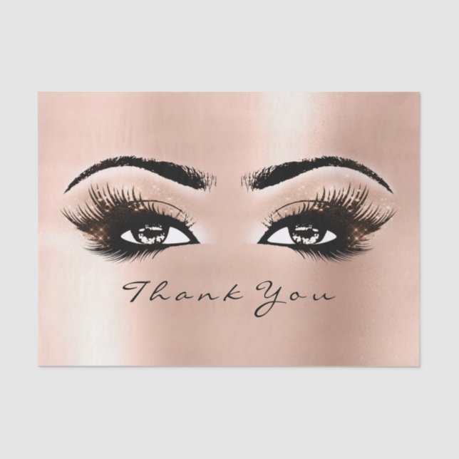 Spark Rose Gold Blush Lashes Thank You Eyes Tissue Paper (Front)