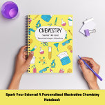 Spark Your Science! A Personalised CHEMISTRY Notebook<br><div class="desc">Unleash your inner scientist with this vibrant and personalised notebook! This modern design boasts a captivating blend of blue,  yellow,  and green illustrations that will ignite your passion for chemistry. Take your notes to the next level - from classroom discoveries to groundbreaking research - with this stylish companion.</div>