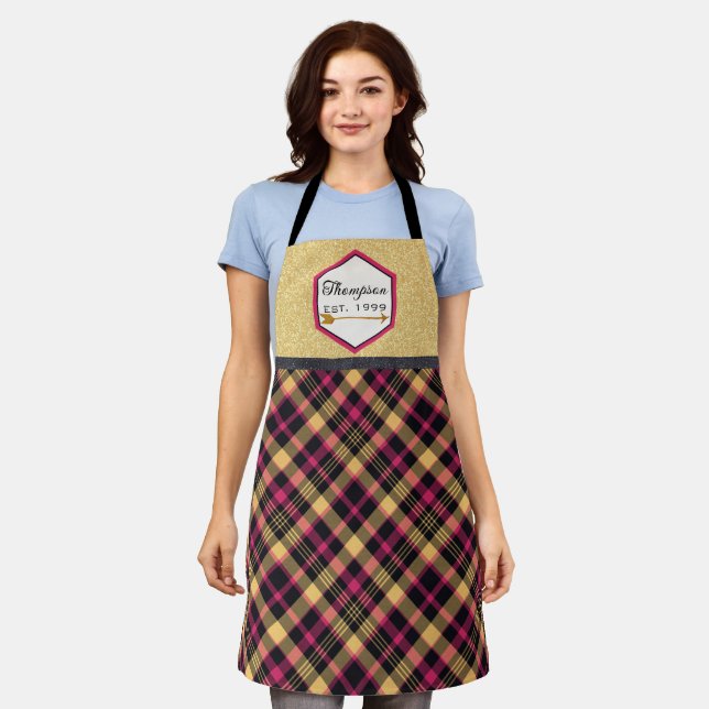 Sparkle and Plaid Apron (Worn)