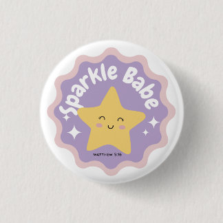 sparkle babe 3 cm round badge