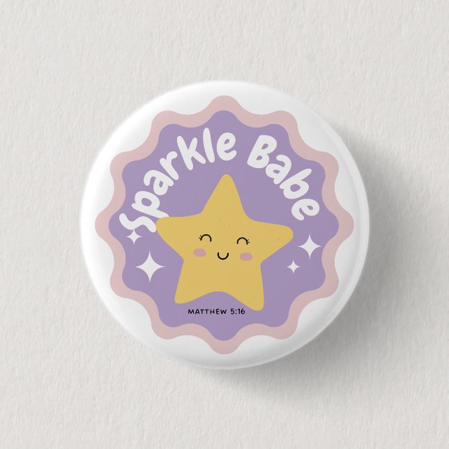 sparkle babe 3 cm round badge (Front)