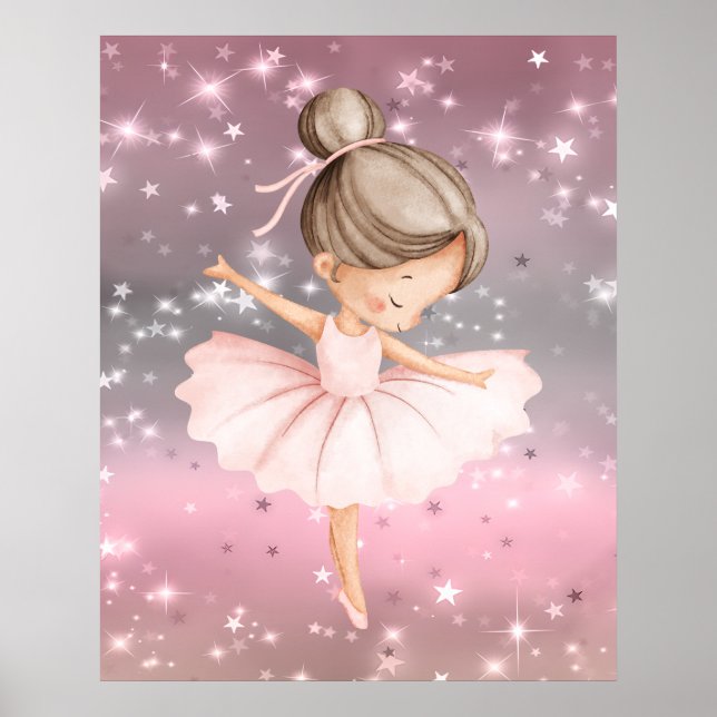Sparkle Ballerina Dancer Canvas Poster (Front)