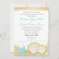 Sparkle Beach Sea Shells and Aqua Starfish