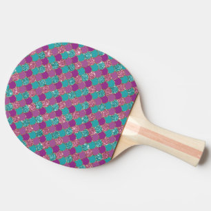 Sparkle Blue Purple Mermaid Tail Fish Scale Bright Ping Pong Paddle