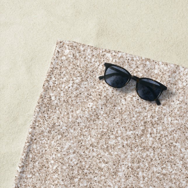 Sparkle Blush Cream Glitz Glitter         Beach Towel (In Situ)