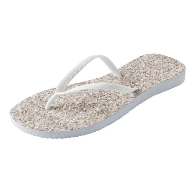 Sparkle Blush Cream Glitz Glitter         Jandals (Angled)