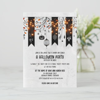 Sparkle Bunting Halloween Party Invitation