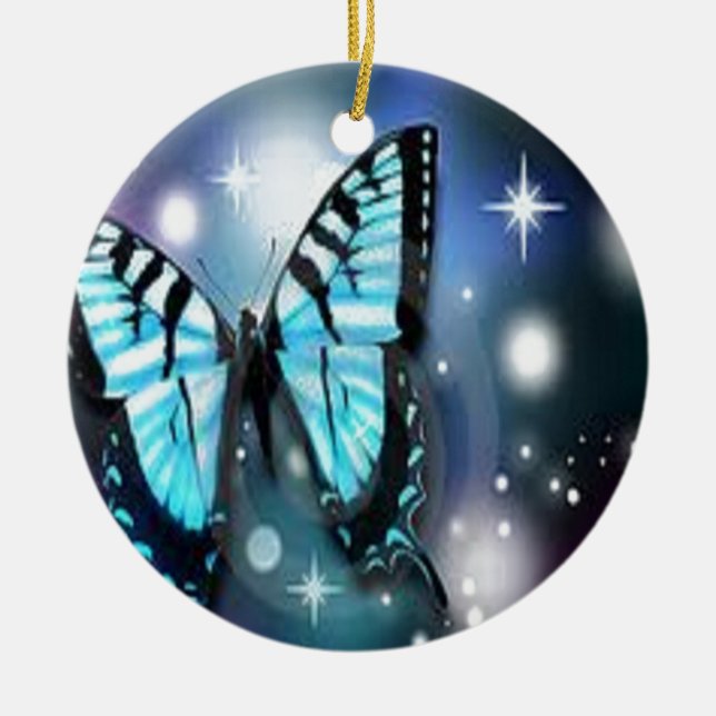sparkle-butterfly ceramic tree decoration (Front)