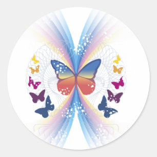 sparkle.butterfly classic round sticker
