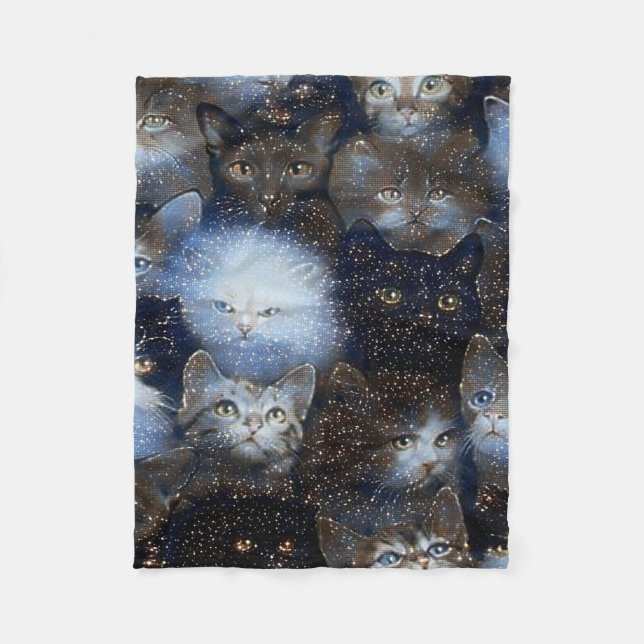 Sparkle Cats Fleece Blanket (Front)