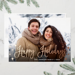 Sparkle Christmas 2 PHOTO Greeting Rose Gold