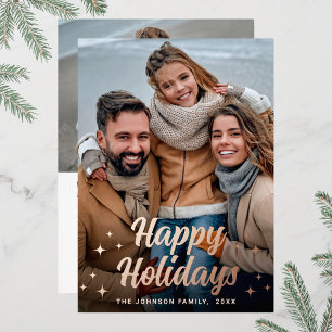 Sparkle Christmas 2 PHOTO Greeting Rose Gold