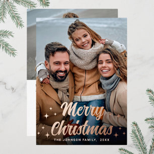 Sparkle Christmas 2 PHOTO Greeting Rose Gold