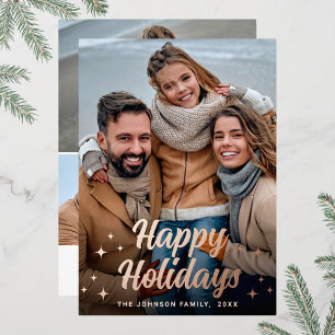 Sparkle Christmas 4 PHOTO Greeting Rose Gold