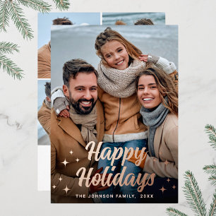 Sparkle Christmas 5 PHOTO Greeting Rose Gold