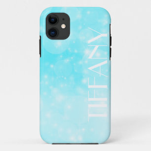 sparkle Christmas bright blue frost birthday party Case-Mate iPhone Case